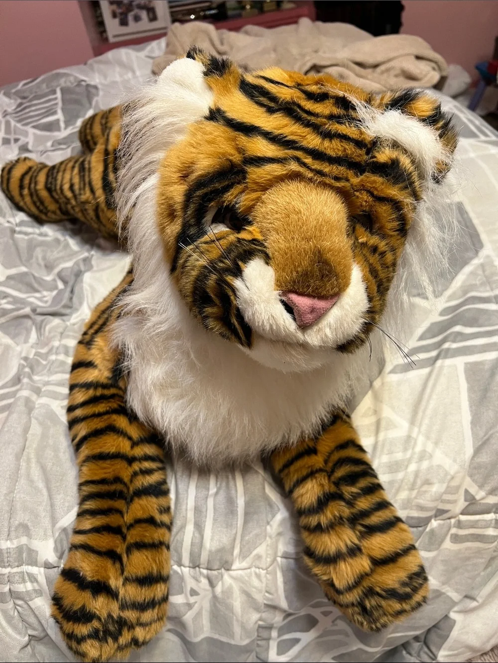 Plush Tiger Stuffed Animal - Orange & White Cozy Toy